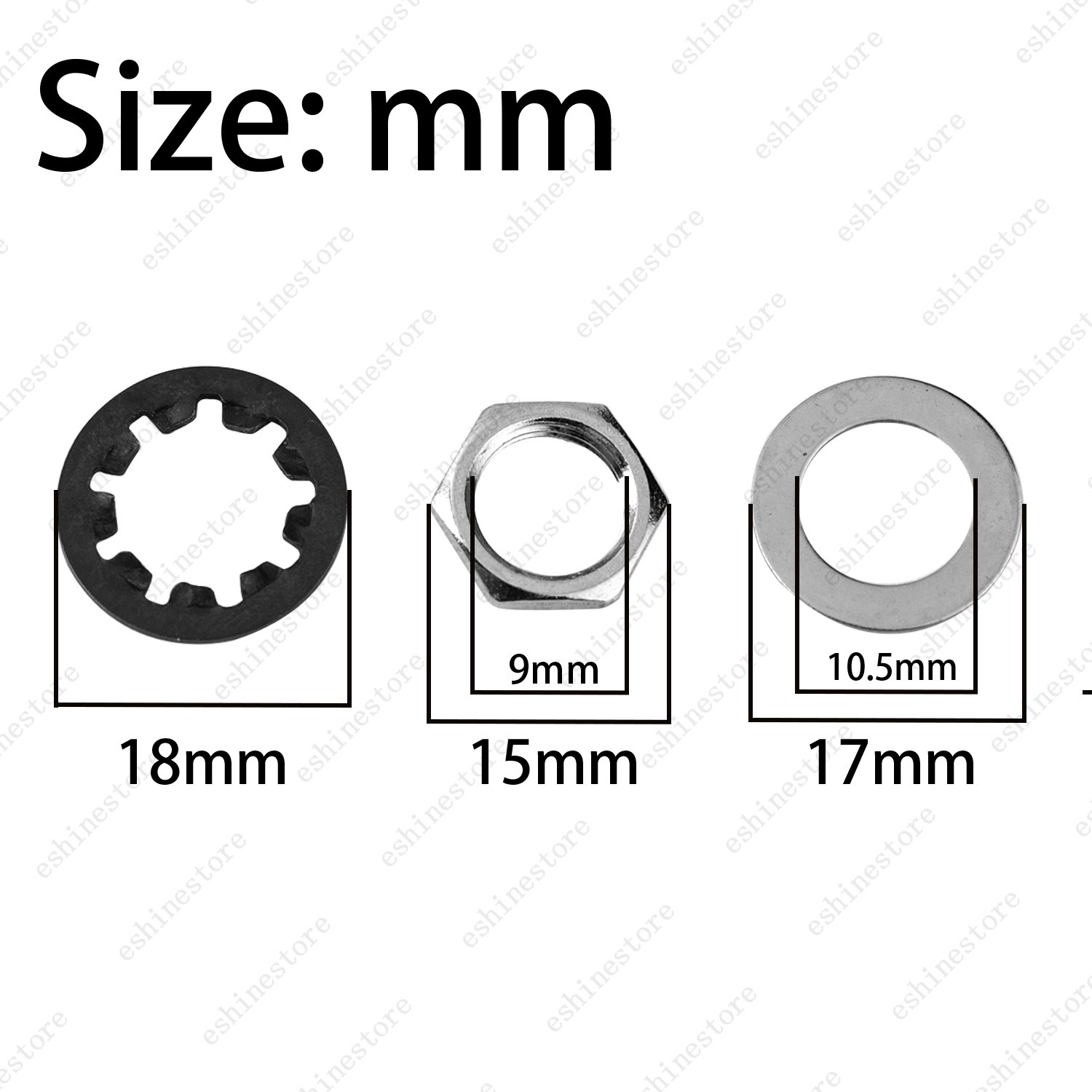 1/2/4pcs Guitar Nuts, Washers and Lock Washers for CTS Pots & Switchcraft Jacks