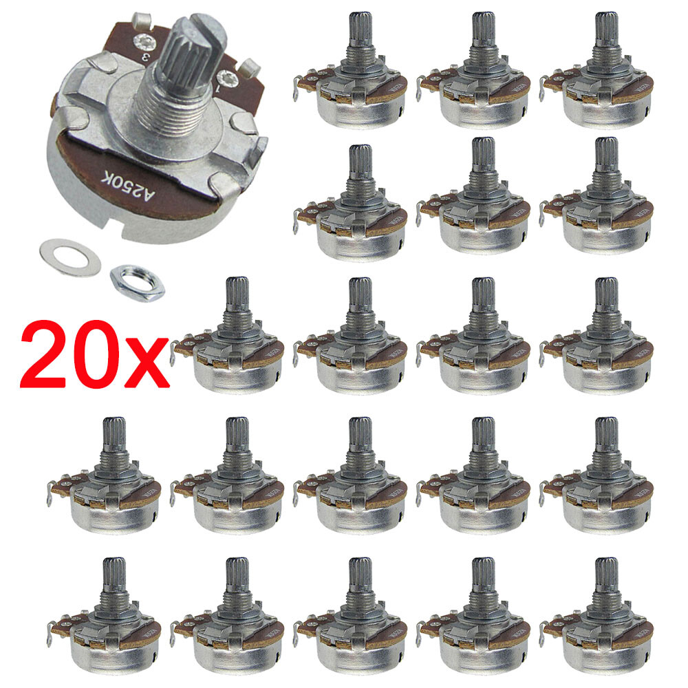 USA A250K Guitar Bass Pots Potentiometer Short Shaft Audio Tone Control 20pcs
