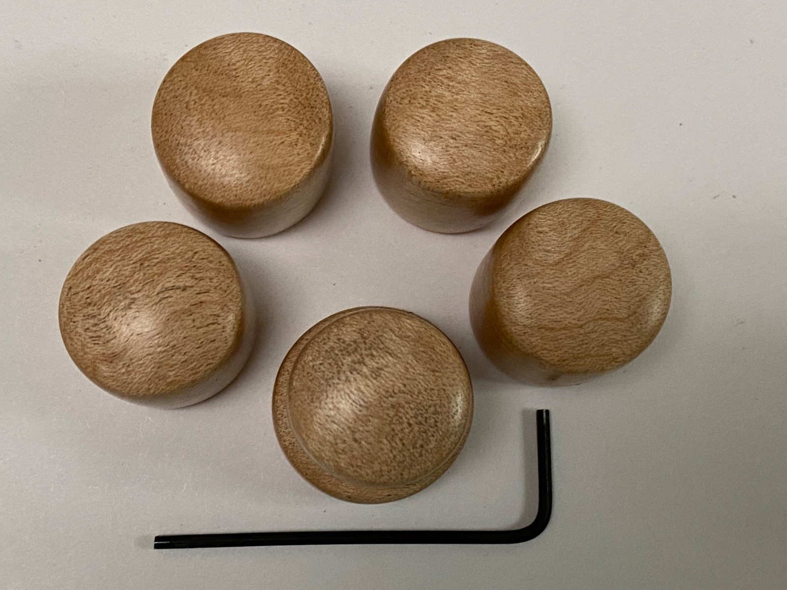 4 TONE-VOL, one STACK KNOB,US made, QUILTED MAPLEwd, POLISHED FINISH, set scr.