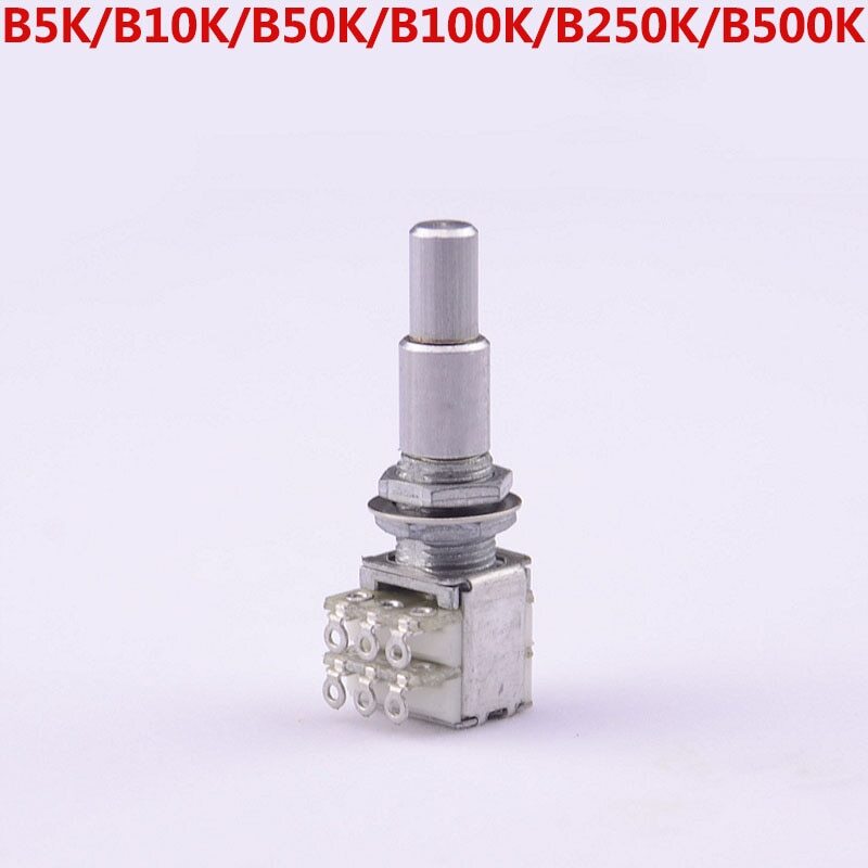 B5K/B10K/B50K/B100K/B250K/B500K Stacked Dual PotentiometerPOTWith Center Detent