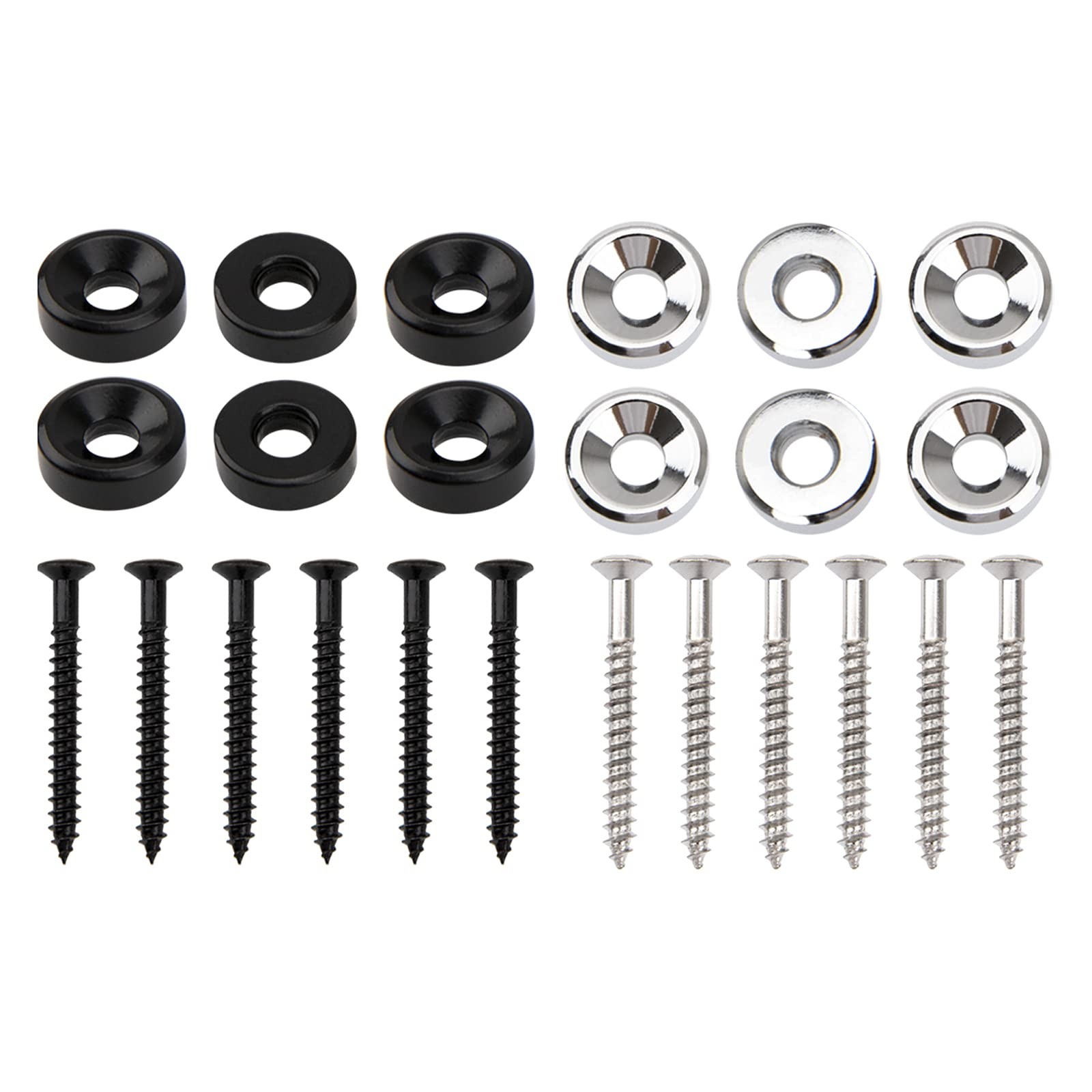 12Pcs Guitar Neck Joint Ferrules Bushing with Screws Compatible with Bass Ele…