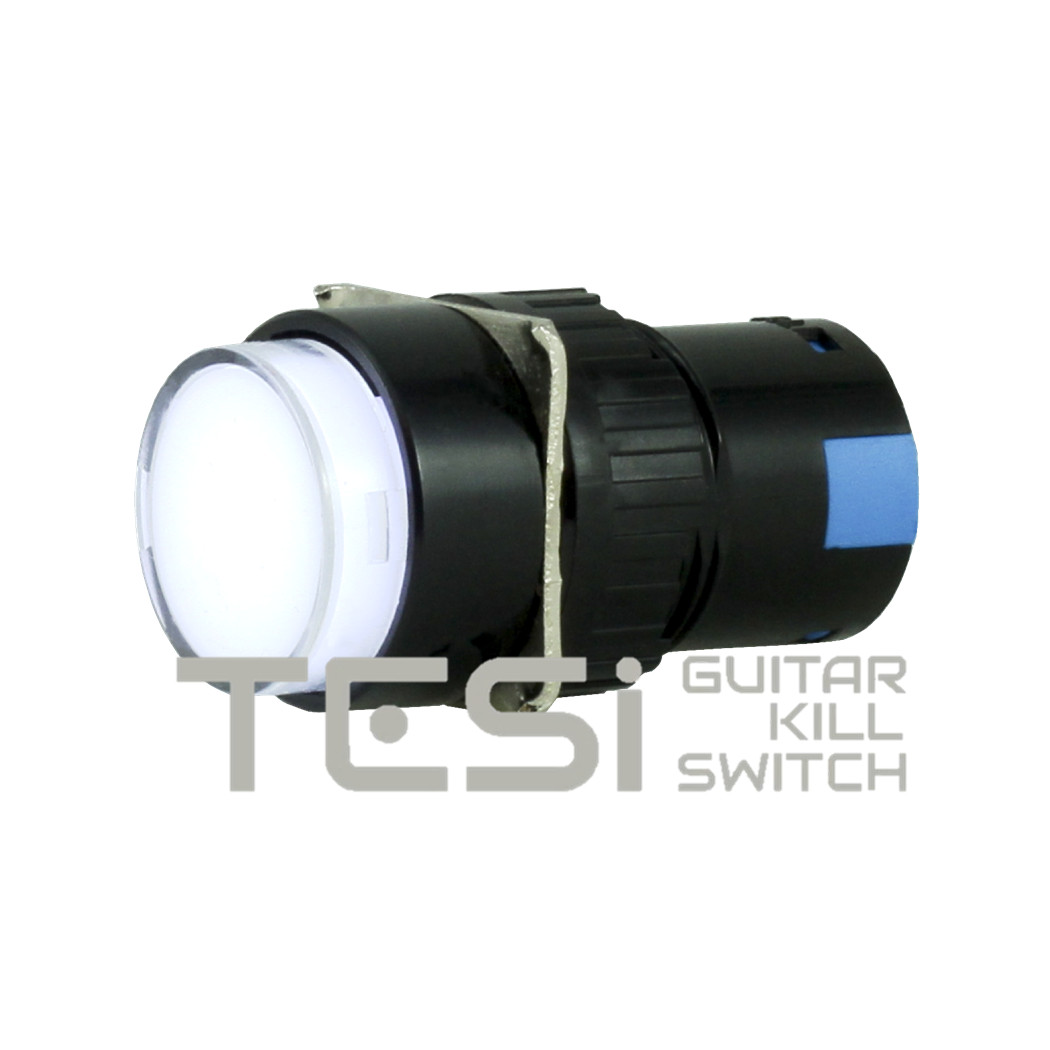 Tesi NELLI 16MM LED Pushbutton Momentary Guitar Kill Switch EVH Style White