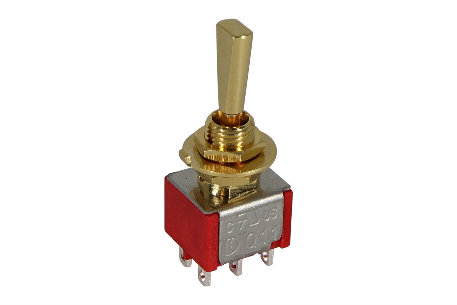Mini Flat Paddle Toggle Switch 3-way On-Off-On Gold