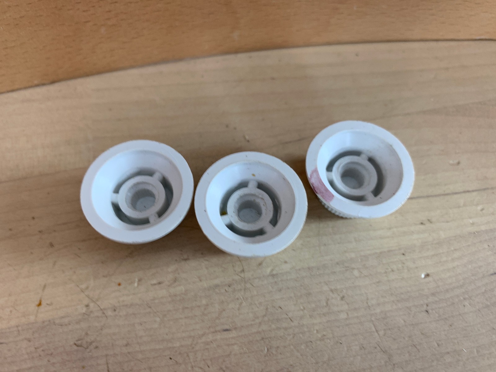 Lot Set of 3x Stratocaster Control KNOB COVER Replacement Parts White Gold 5.5mm