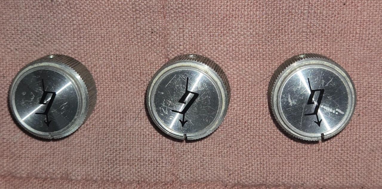 1960’s Gretsch G arrow alluminum knobs set of 3 Anniversary Tennessean Guitar