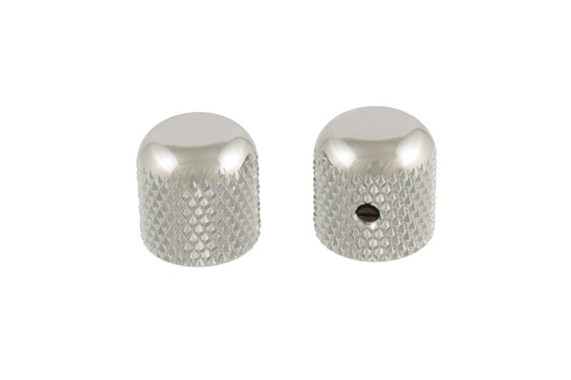 NEW – Guitar Dome Knobs (2) For USA Solid Shaft Pots – CHROME