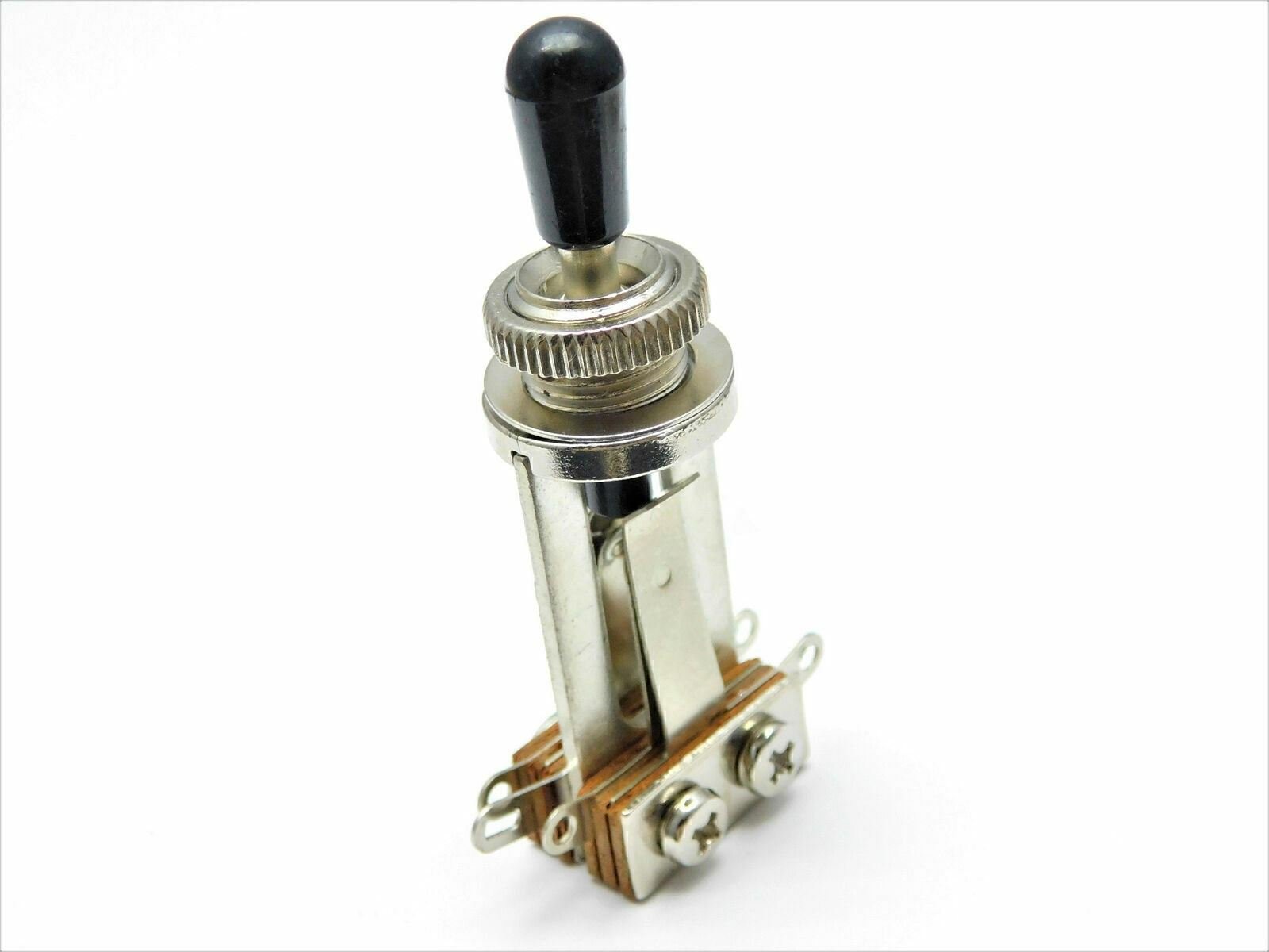 3 way Toggle Switch – Nickle Long Frame – for Les Paul® – Black Switch Tip