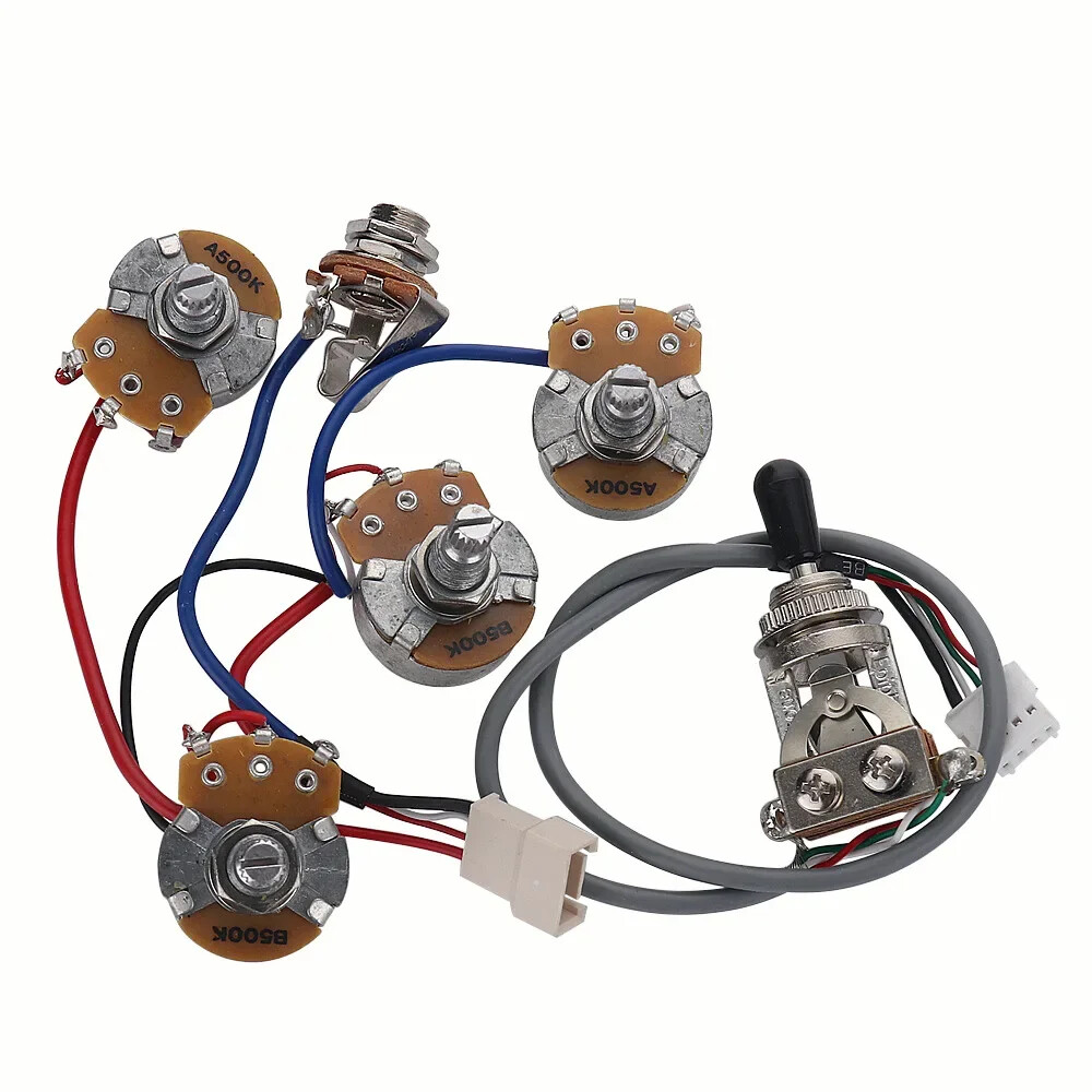 Guitar Pre-wired Circuit Assembly Guitar Electronic Circuit Kit 2V2T 500K