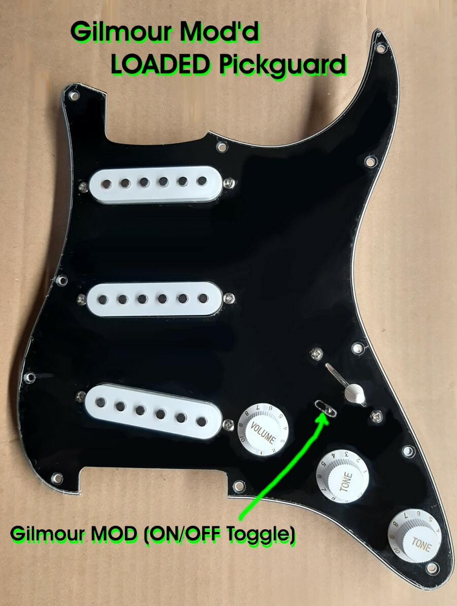 2023 Gilmour Style STRAT SSS 11-HOLE LOADED PICKGUARD w/ MOD ON/OFF Toggle