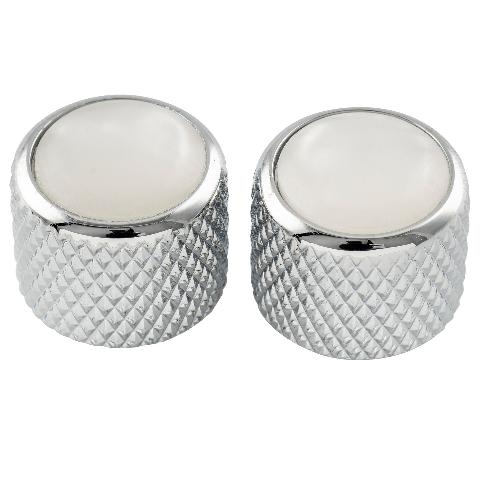 Musiclily Pro 2Pcs Chrome Inch Steel Dome Top Push On Knob 19*16.5mm Guitar Pots
