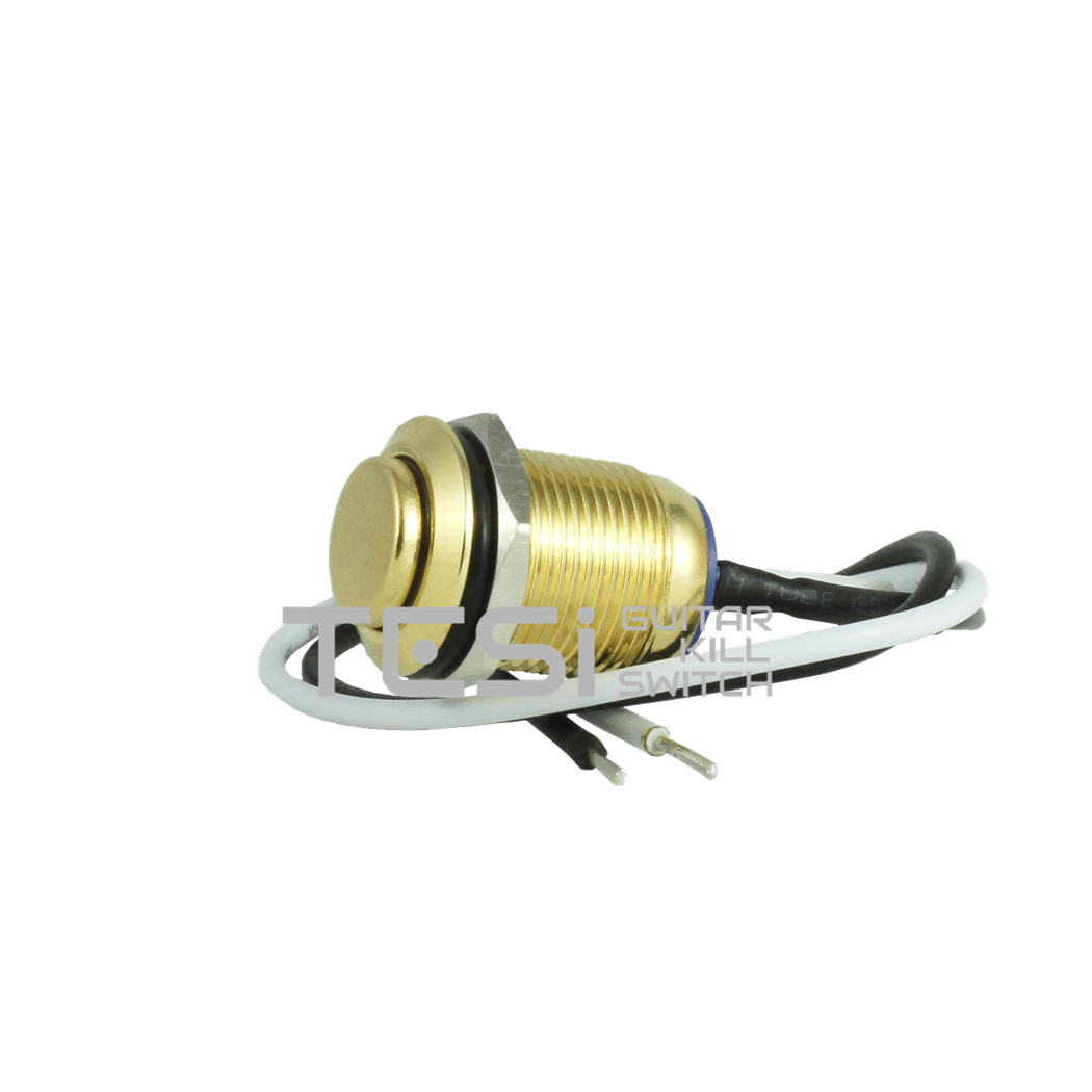 Tesi IDO 12MM Gold Metal Momentary Push Button Kill Switch Guitar or Bass