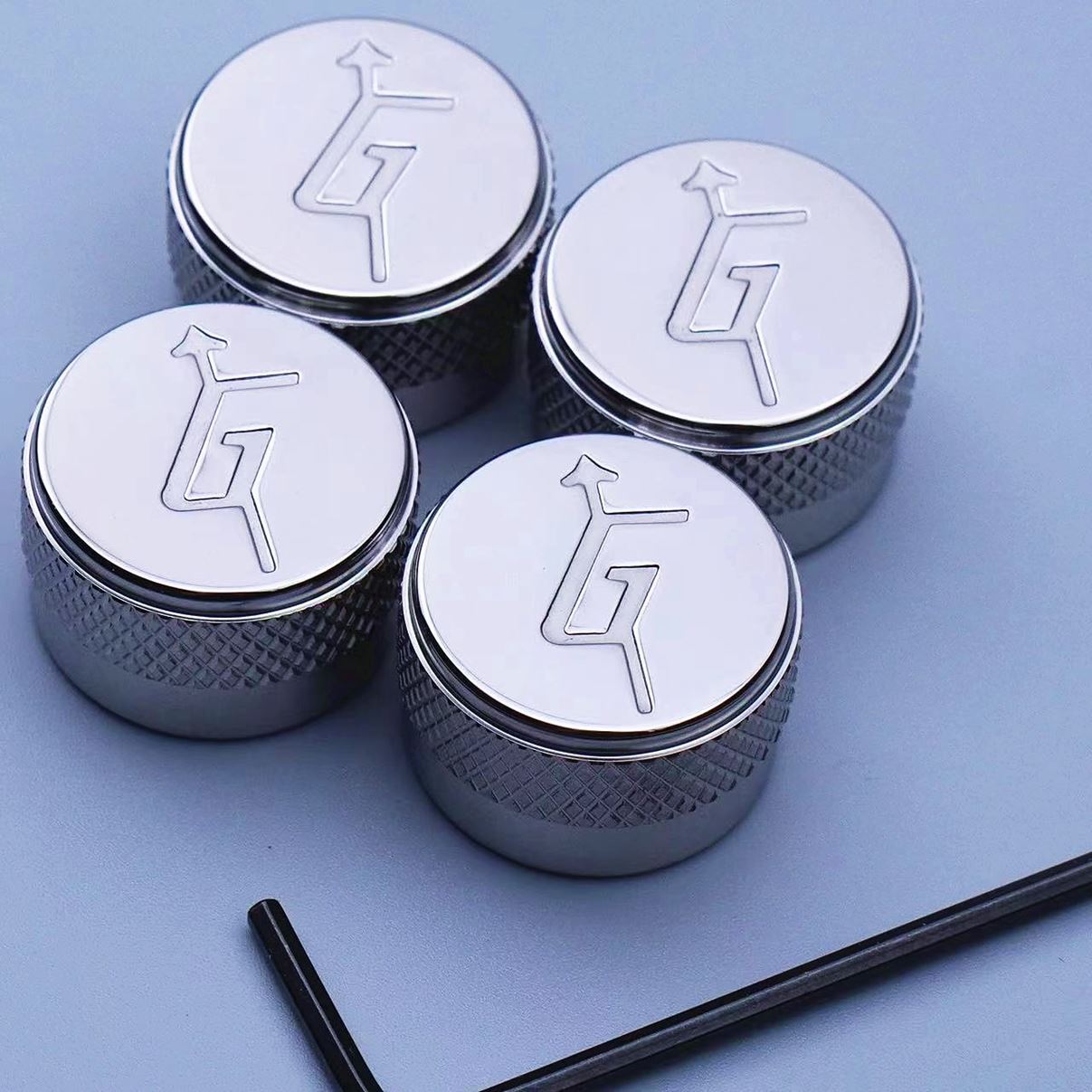 4 PCS Steel Guitar Knurled Knob G Arrow Speed Control Knob Fit Gret-ch Guitar CR