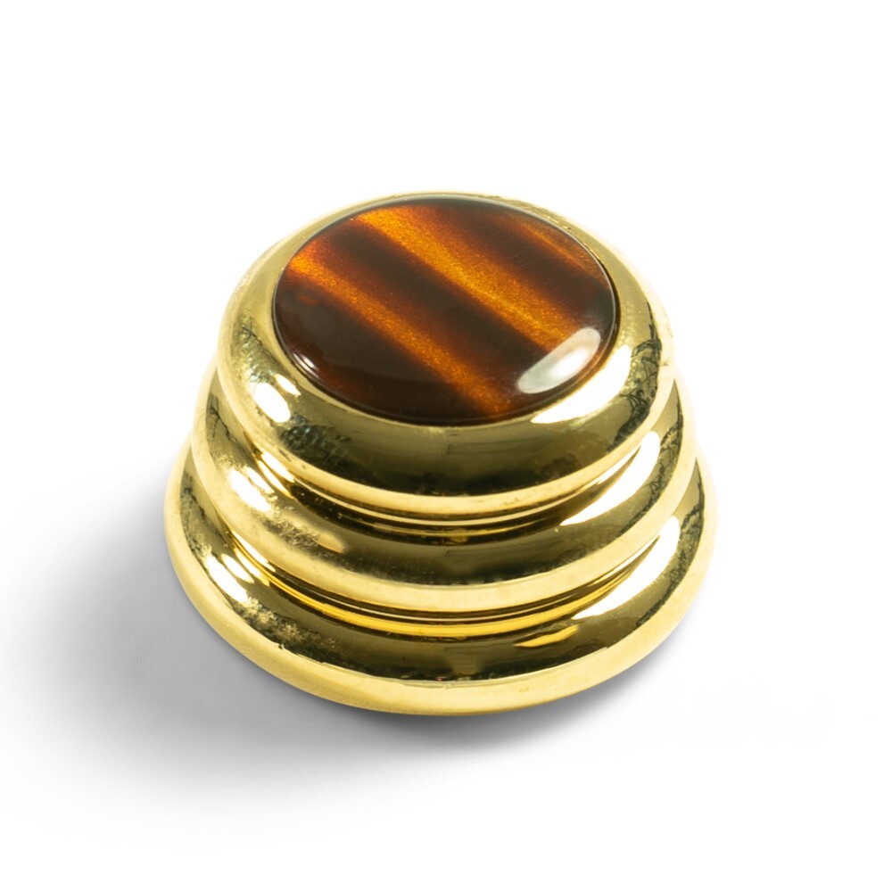 NEW – Q-Parts Ringo Knob – ACRYLIC TORTOISE ON GOLD, KGR-0547