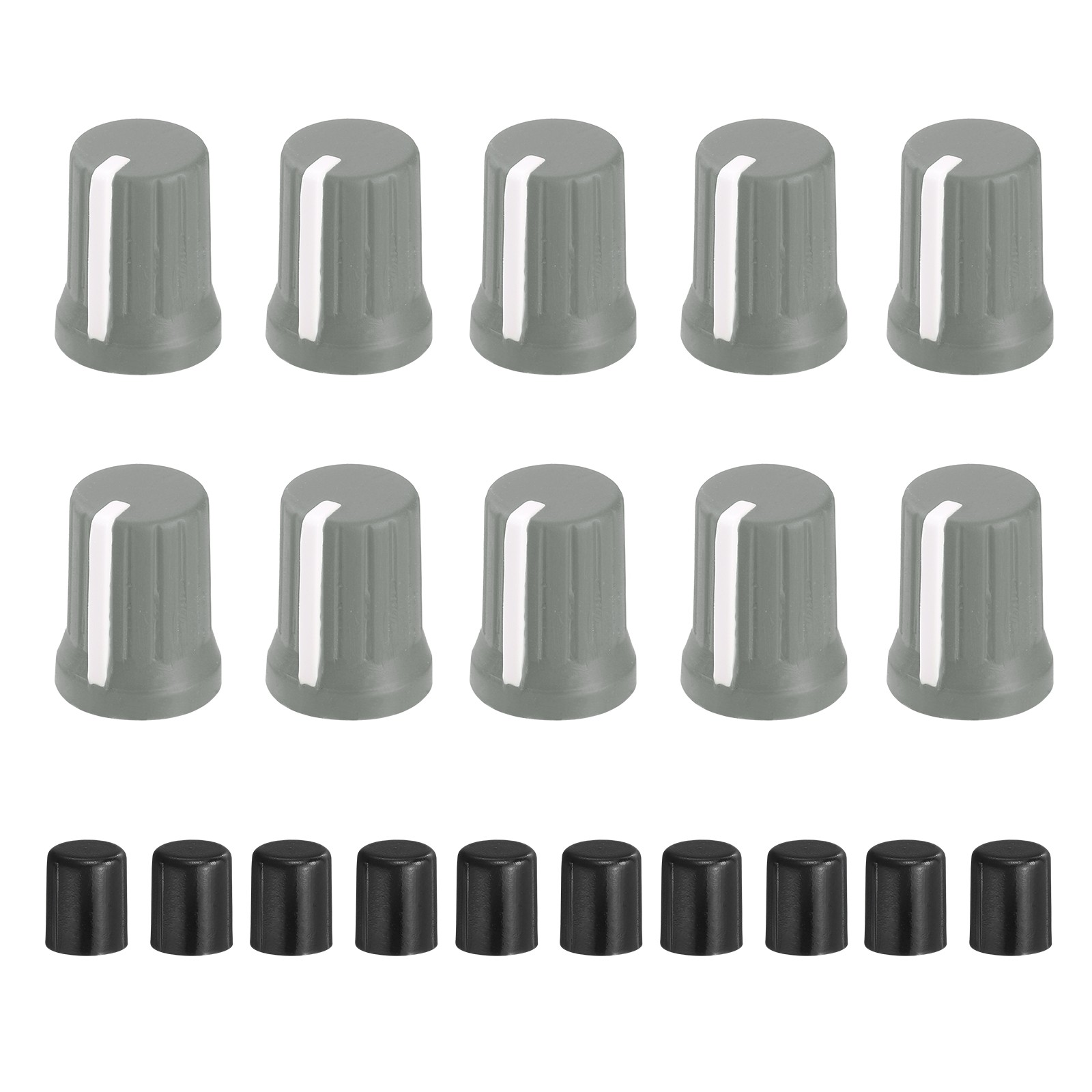 10pcs Potentiometer Knobs,Rubber Guitar Volume Tone Rotary Knob(Gray White)