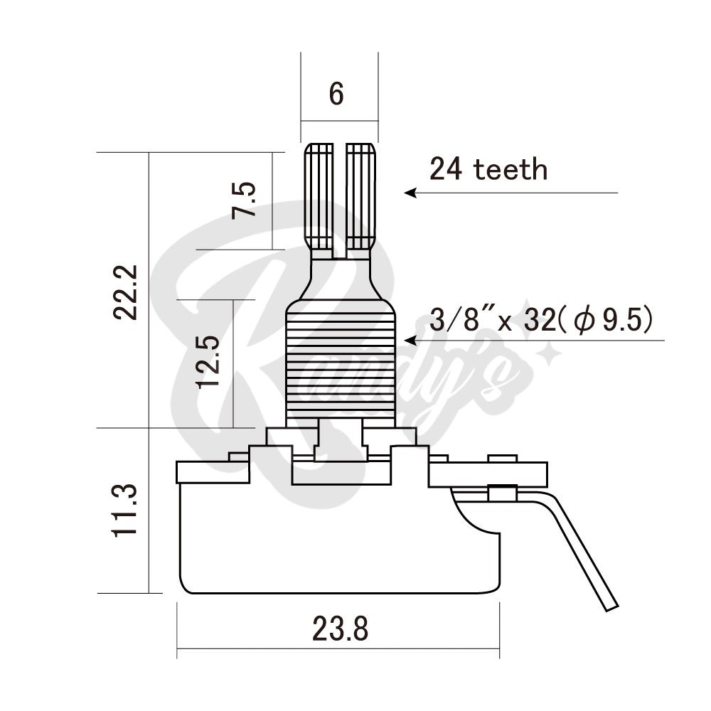 CTS Vintage 275K Ω Potentiometer for Bass, P90 & Single Coil Pickups – Fits