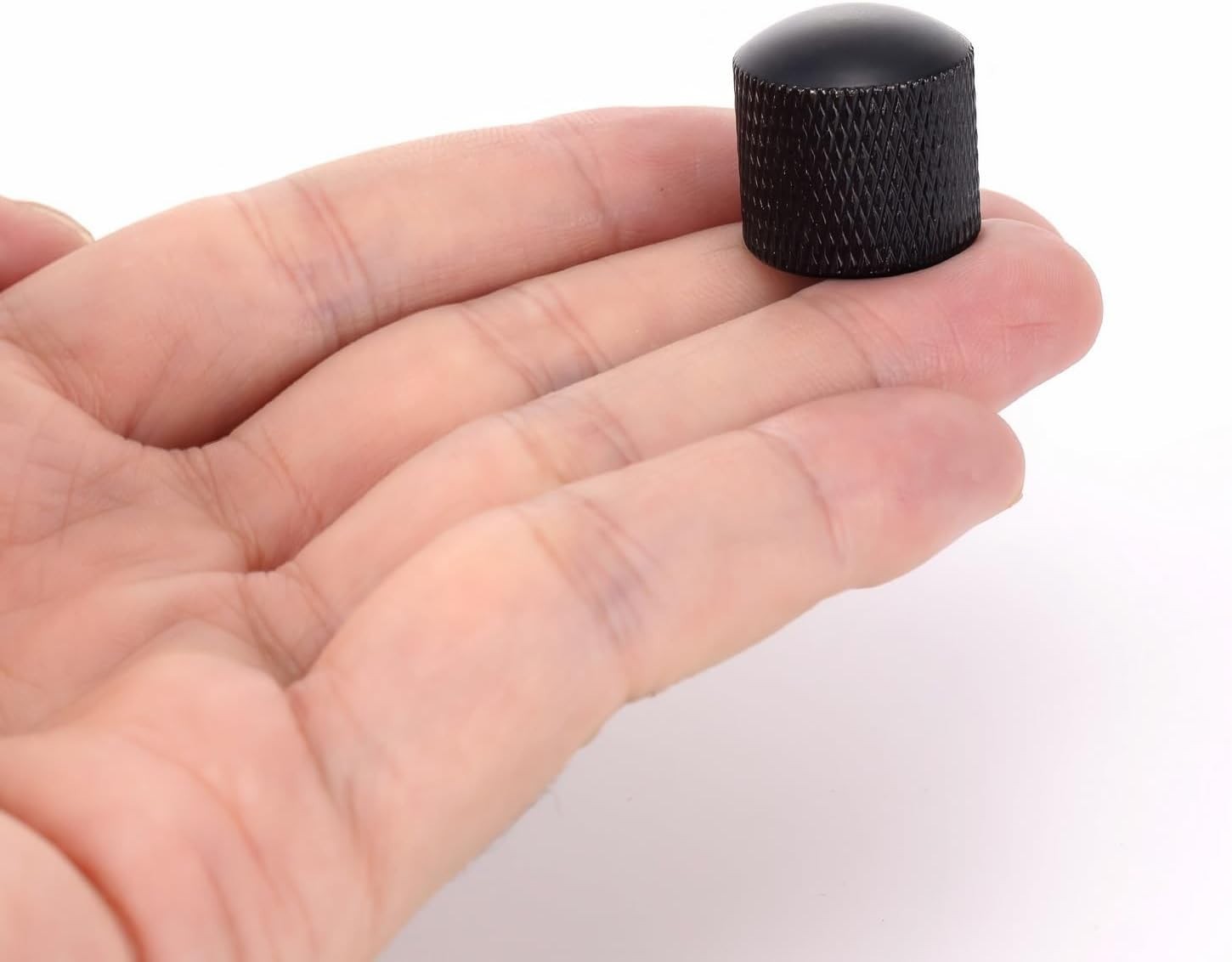 4 Black Metal Guitar Control Knobs – Ergonomic Dome Design for Easy Use