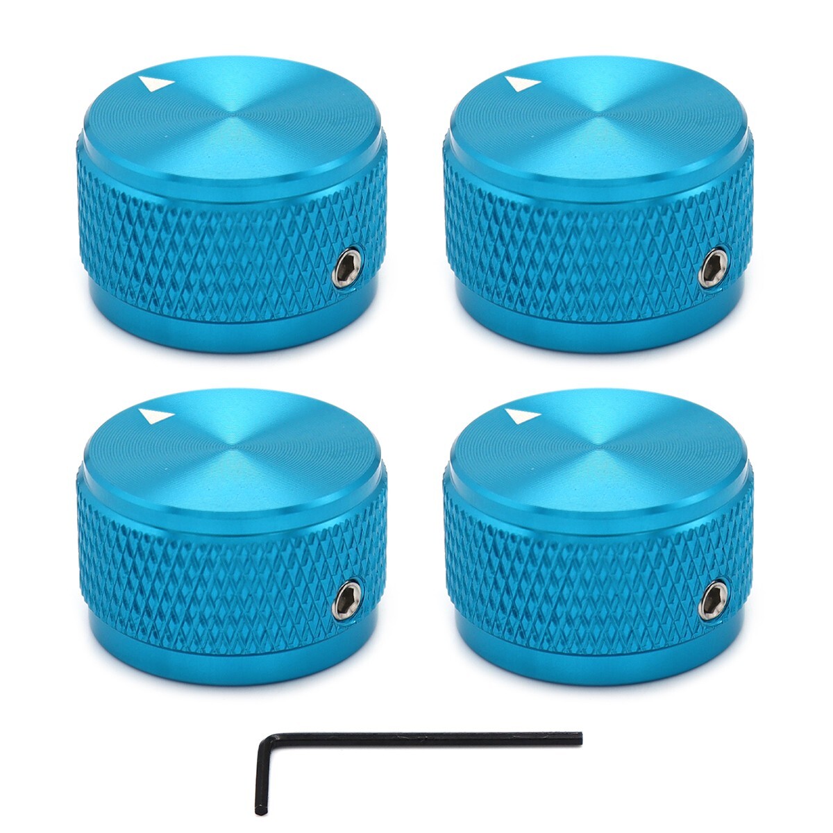 4pcs Blue Guitar Knobs Aluminum Alloy Volume Audio Potentiometer Control Knobs
