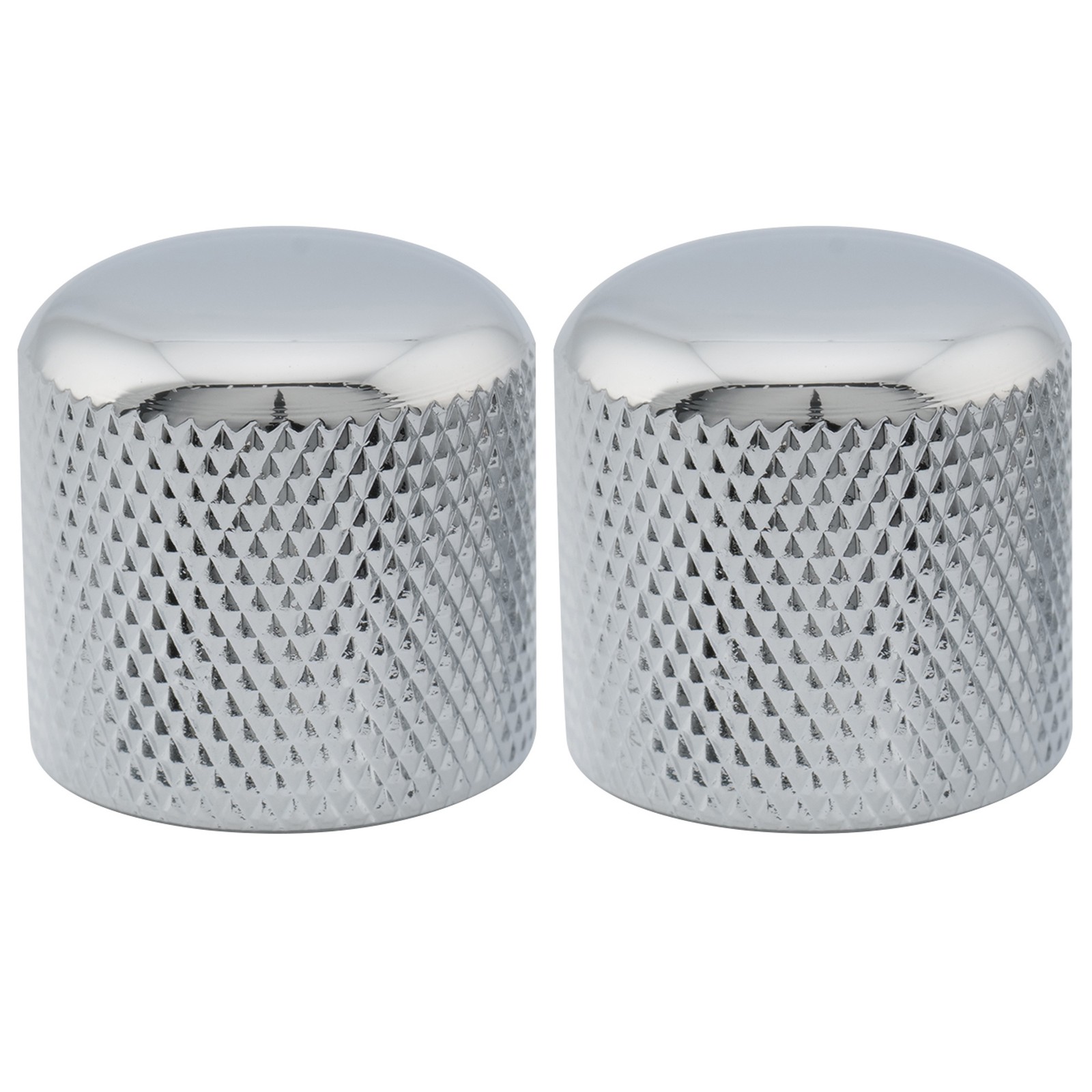 Musiclily Pro 2Pcs Chrome Metric Steel Push-on Dome Knobs For Import Guitar Bass