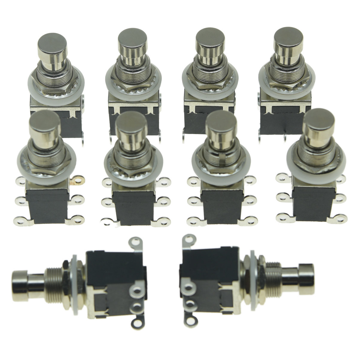 KAISH 10x 6-Pin DPDT Side Terminals Guitar Effects Pedal Push Button Foot Switch