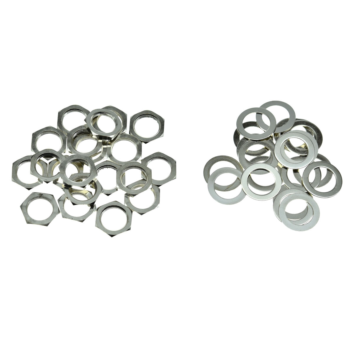 20-Pack Guitar Input Output Jack Socket Nuts & Washer Metric Jack Nuts Nickel