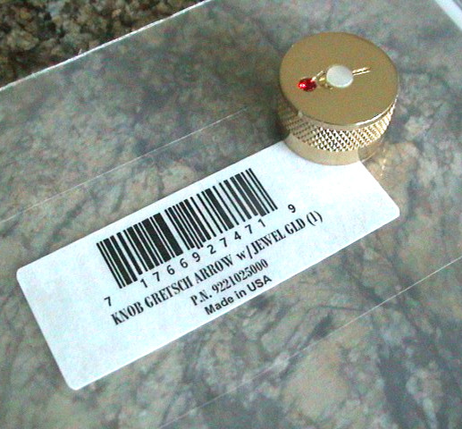 GRETSCH GUITAR GOLD KNOB – GRETSCH ARROW w/ JEWEL (1PC) 922-1025-000 NEW!