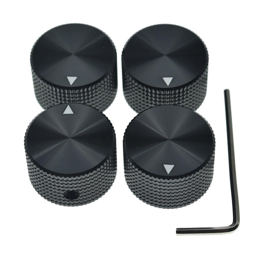4pcs 25 * 15.5mm Aluminium Potentiometer Knobs 1/4″(6.35mm) Universal Metal P…