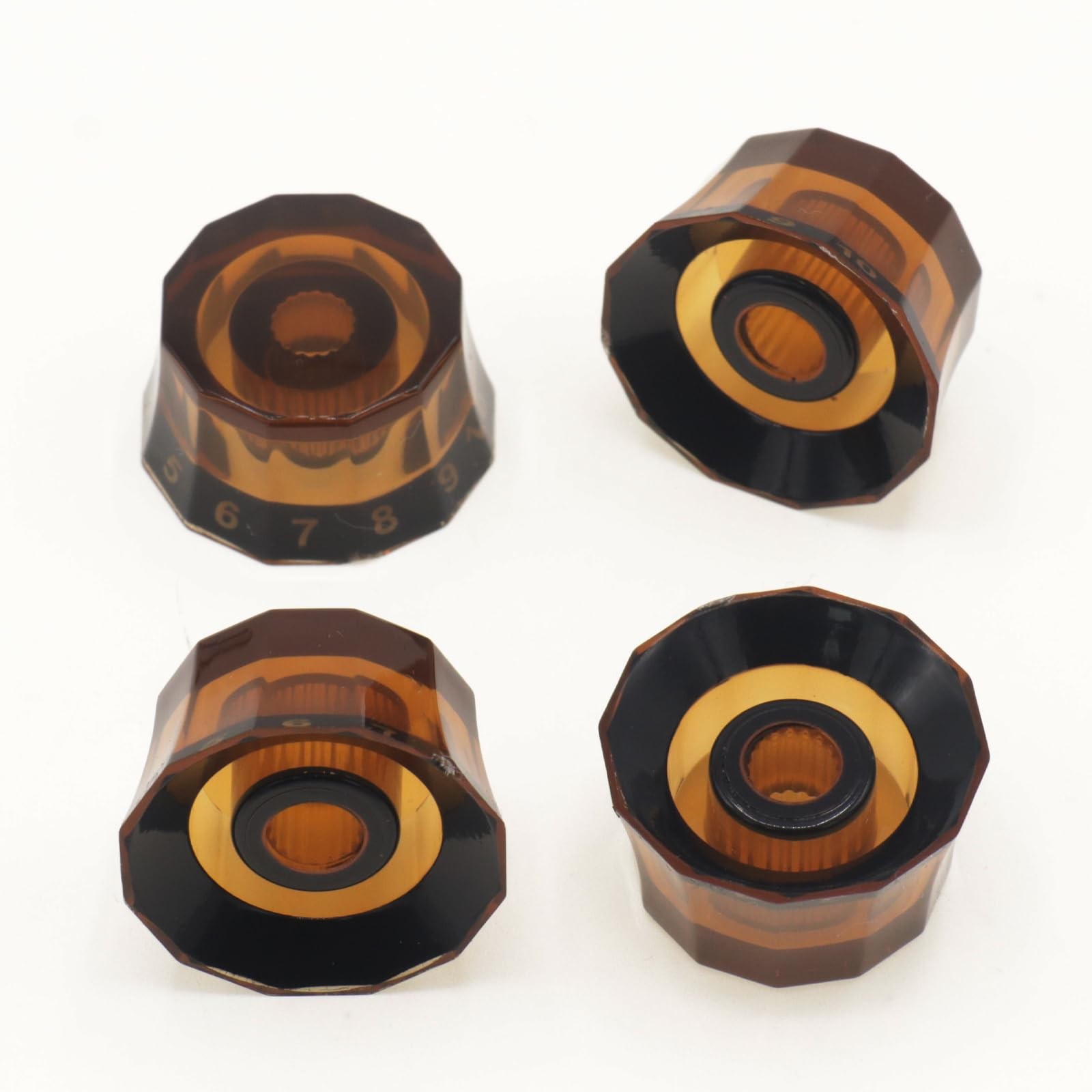 CashBeat 4Pcs Lampshade Style Electric Guitar Knobs, Speed Control Brown