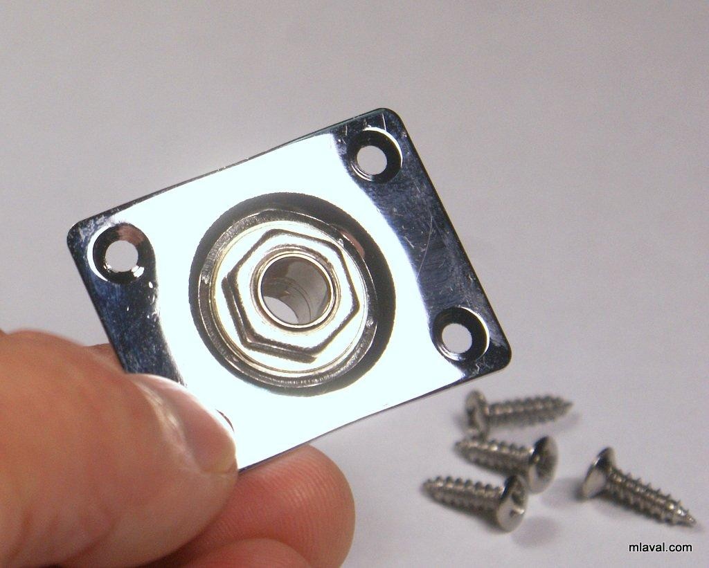 Universal Output Jack Plate Socket for Most Guitar Chrome -(A08)