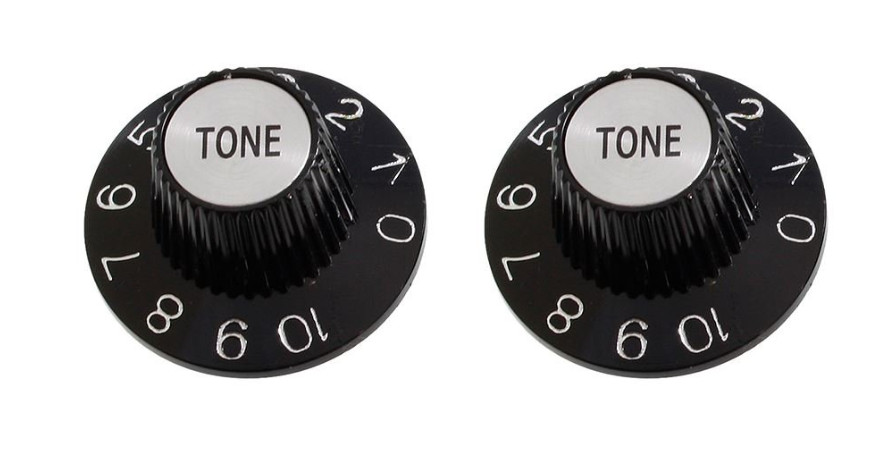 Witch Hat Tone Knobs Set of 2 For Split Shaft Pots – BLACK