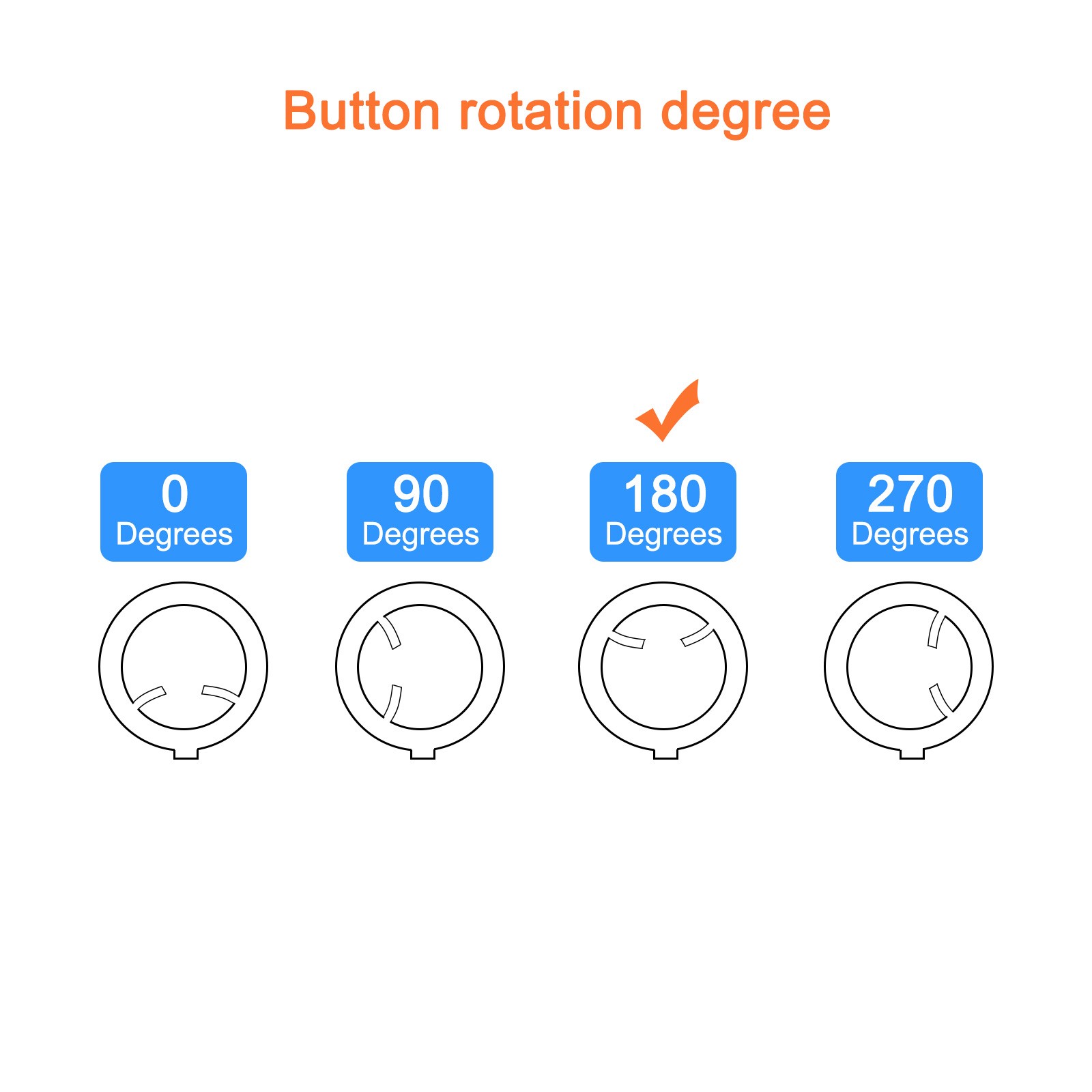 Potentiometer Control Knob ABS Guitar Knob 180 Degrees Black Orange 5PCS