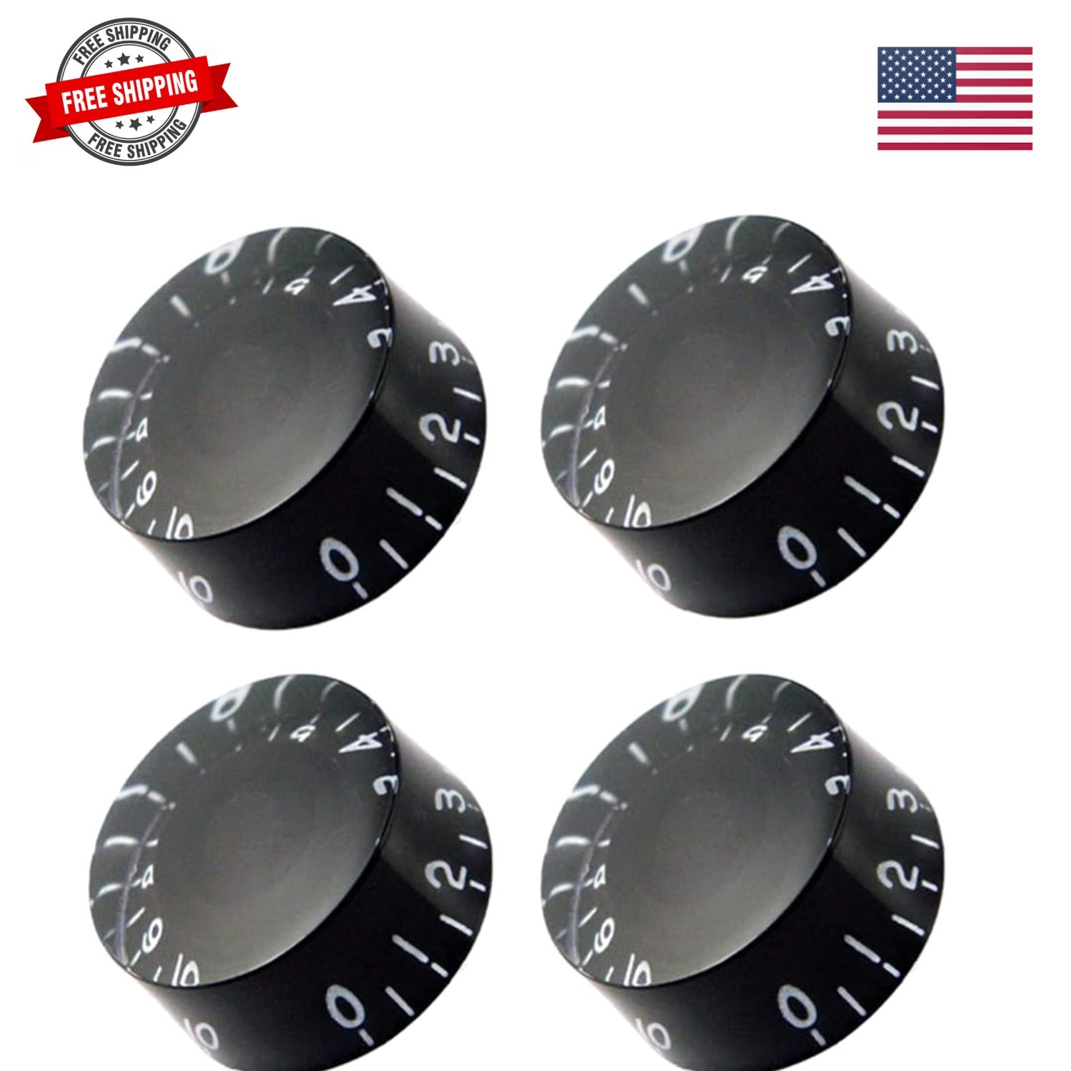 4pcs Speed Control Knob for Electric Guitar Volume Tone Push on 6mm/0.24″ Rot…