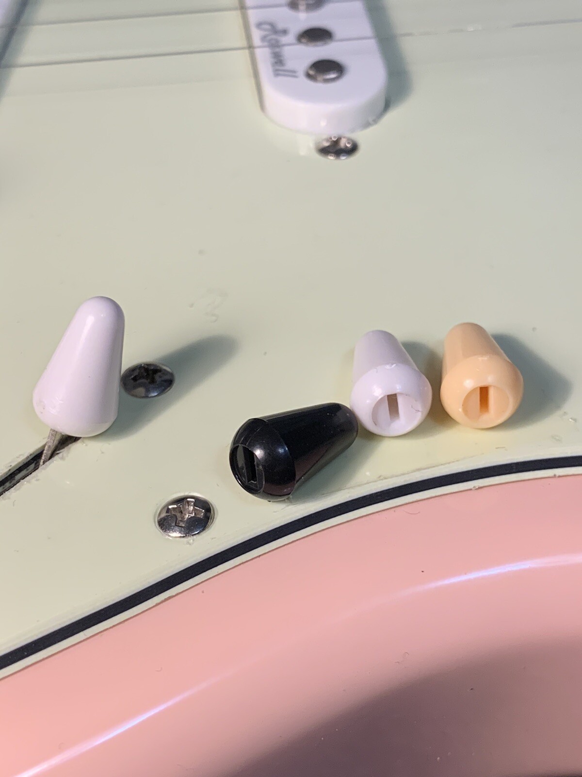 USA Seller~3X Switch Tip Strat 5 Way~1 White, 1 Black, 1 Cream for Squier Strat