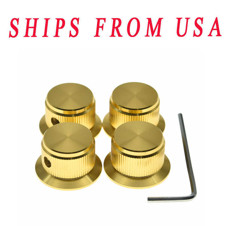4-Pack Set Screw Metal Pot Knobs Top Hat Bell Knob fits Guitar/Bass/AMPS/Preamps