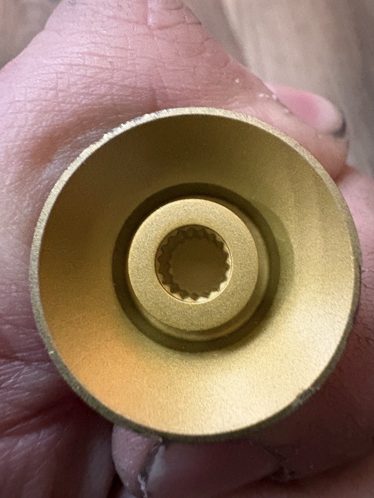 Gold Top Hat Volume and Tone Knobs 18 Course Spline Style