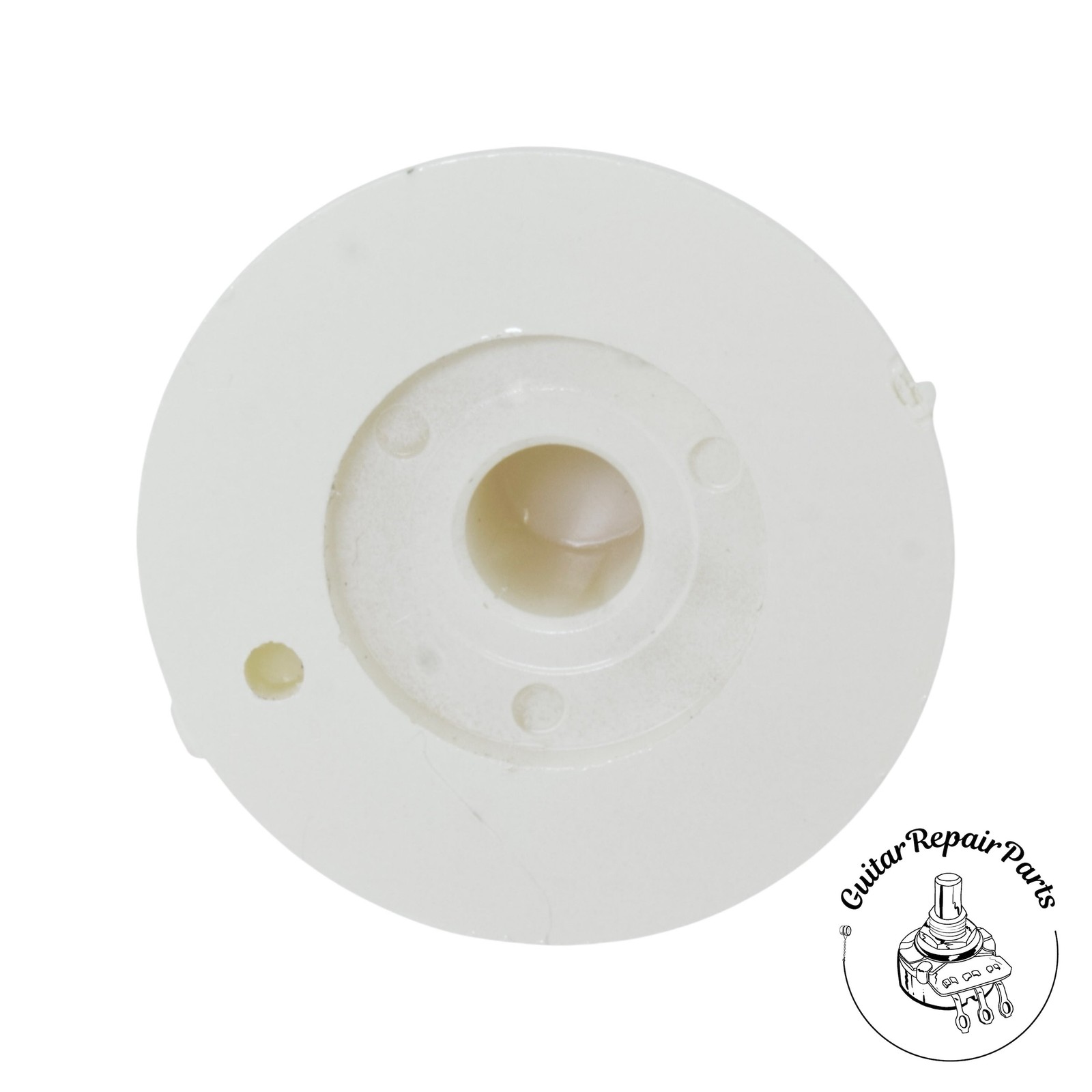 Plastic “Witch Hat” Tone Knob, Skirted, set screw – White