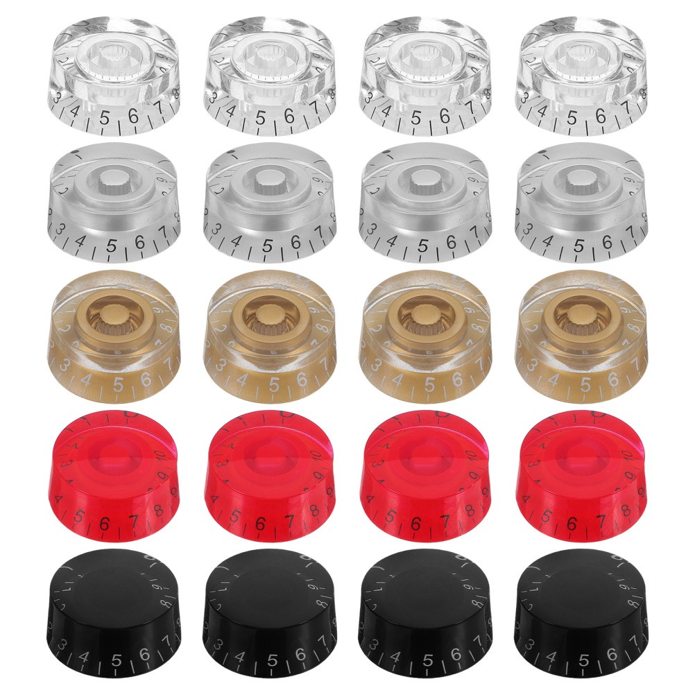 20 Pcs Electric Guitar Control Knobs Volume Replacement Tone Bass