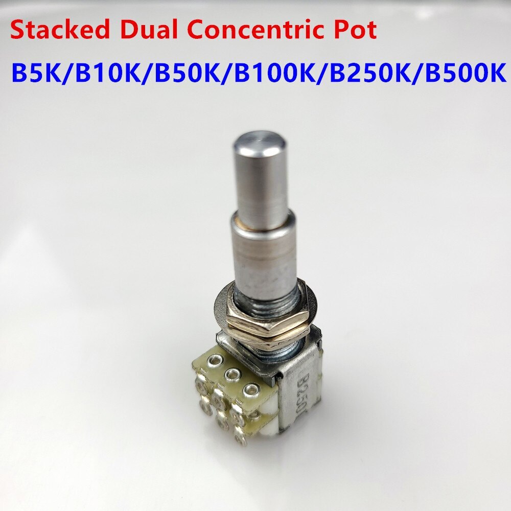 1PieceB5K/B10K/B50K/B100K/B250K/B500K Stacked Dual Potentiometer(POT) WithCenter