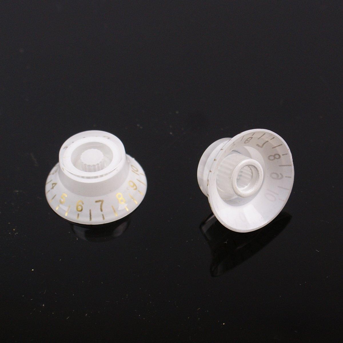 4x Universal LP top hat bell Style Guitar Speed Knobs,White/gold type