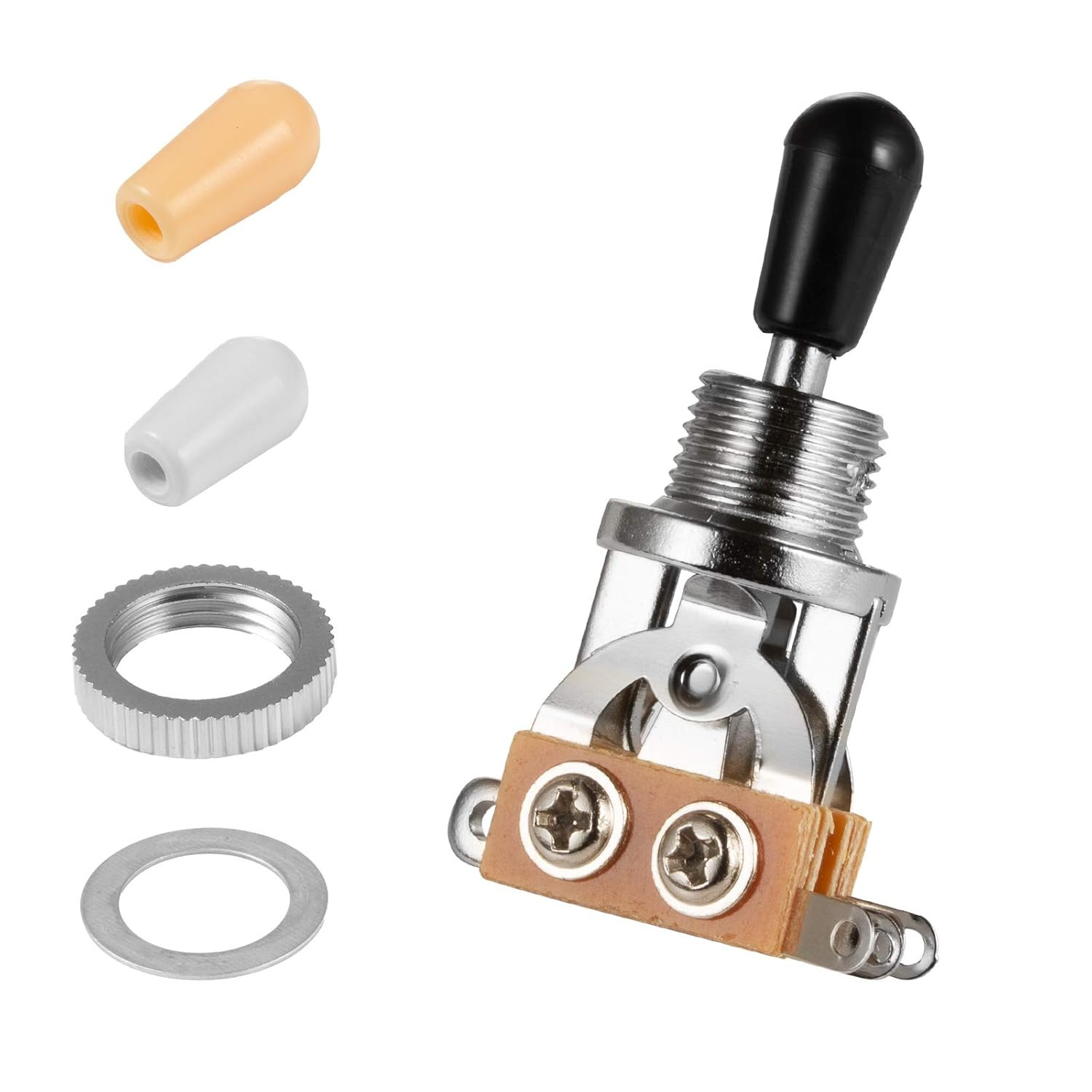 3 Way Short Straight Guitar Toggle Switch Pickup Selector with Tip Knob Caps Com