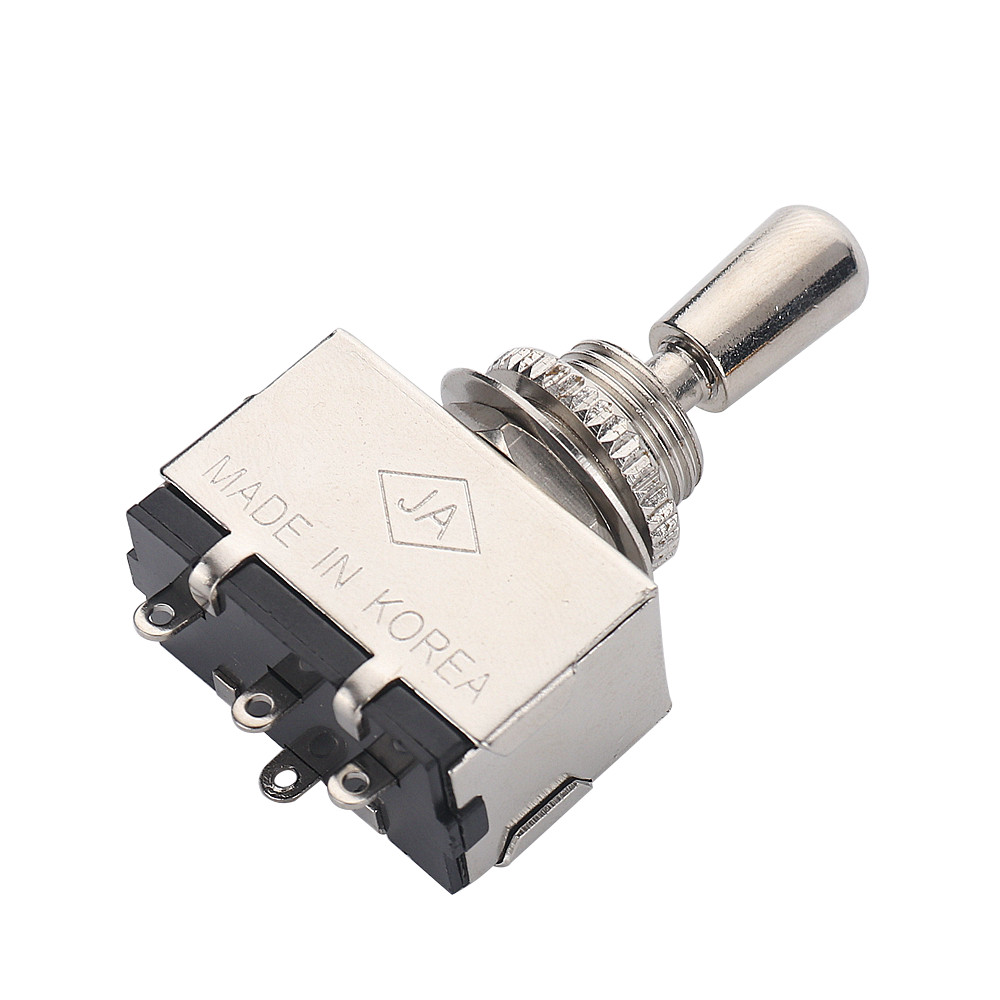 Metal Electric Guitar 3 Way Box Toggle Switch For Les Paul With Brass Tip Chrome