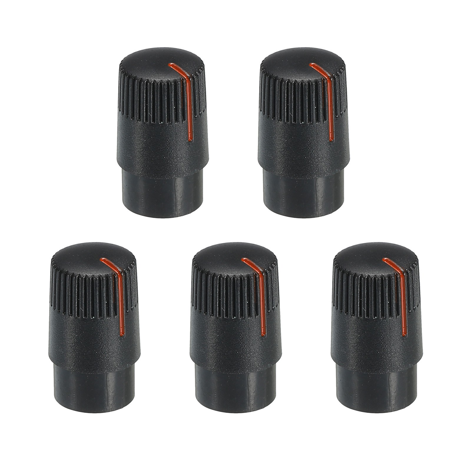 Potentiometer Control Knob ABS Guitar Knob 180 Degrees Black Orange 5PCS