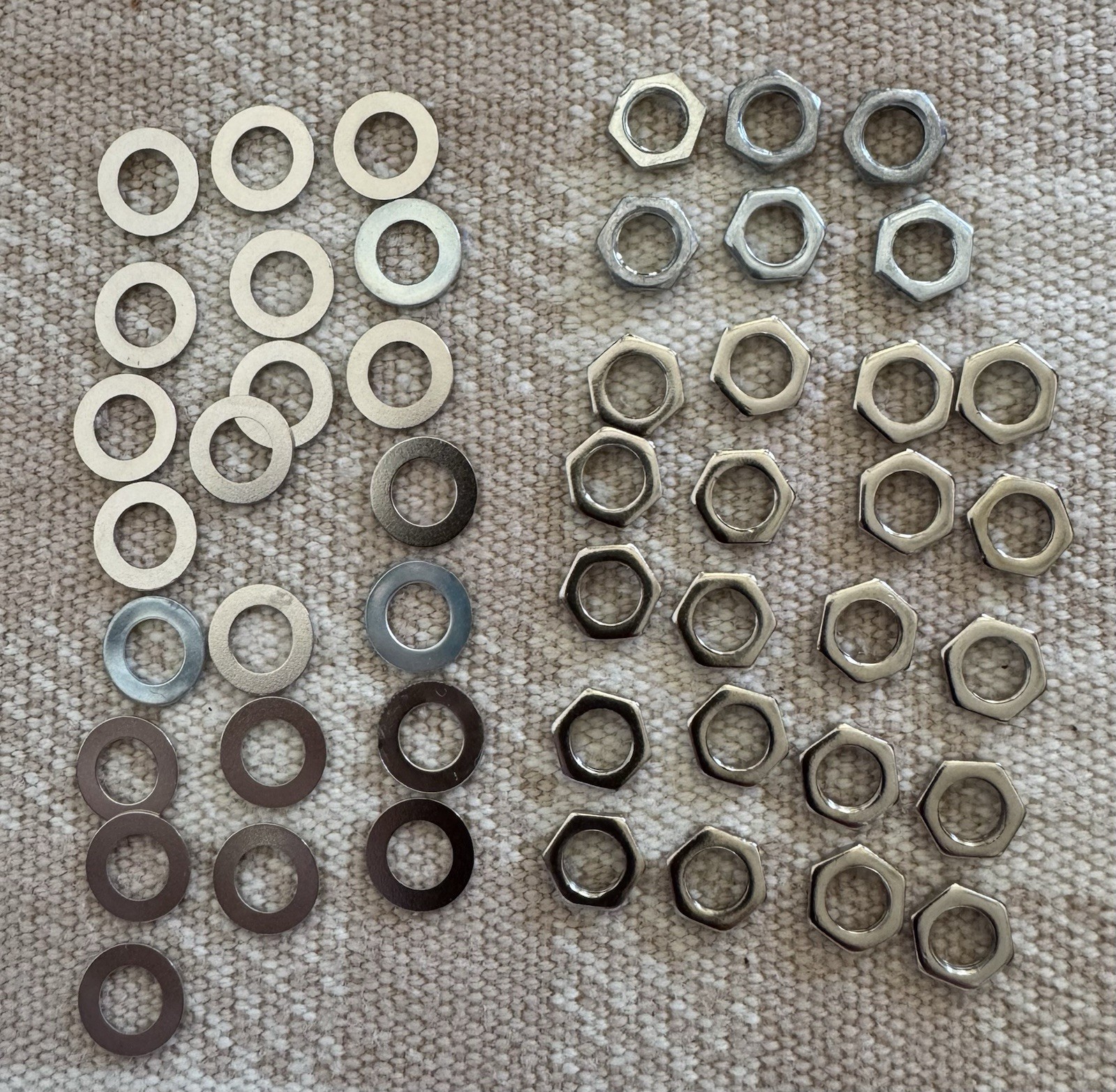 20 Custom Shop Metric M7 Guitar Nuts & Washers for Mini 7mm Pots Jacks + EXTRAS