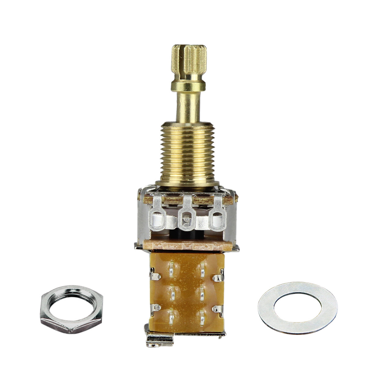 2PCS A/B 250/500 Copper Long Shaft Guitar Push Push Potentiometer Pots Switch
