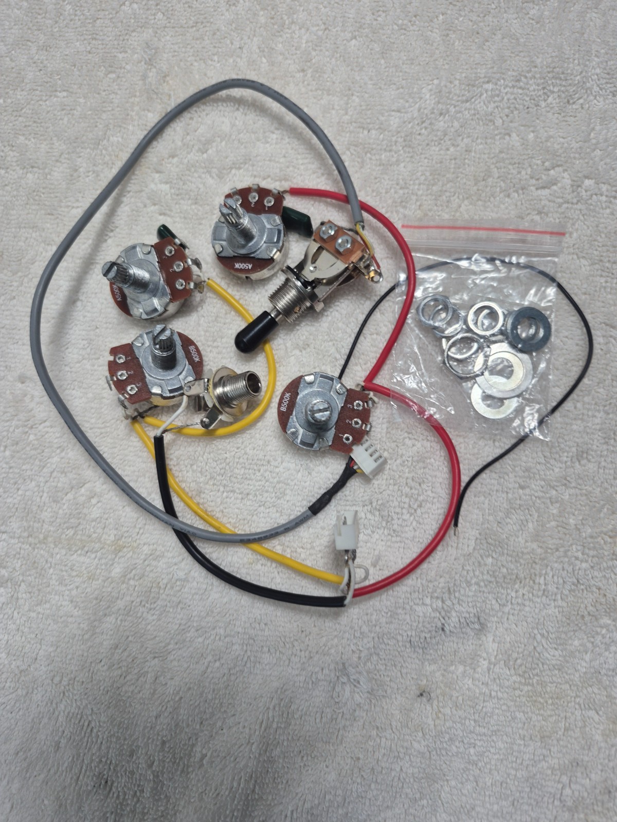 1 set Electric Guitar Pickup Wiring Harness w/Switch/500K Pots Set For LP SG EPI