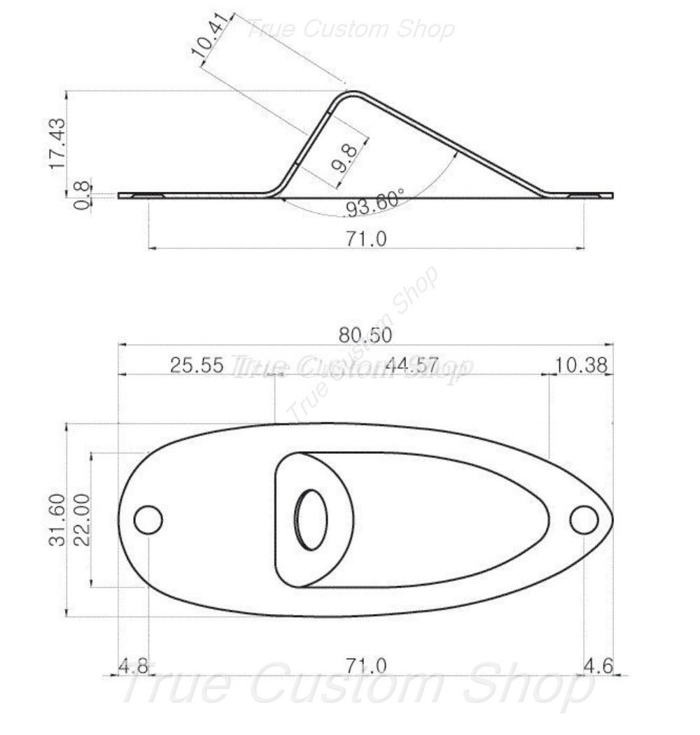 True Custom Shop® Bare Metal Boat Jack Plate for Fender Stratocaster