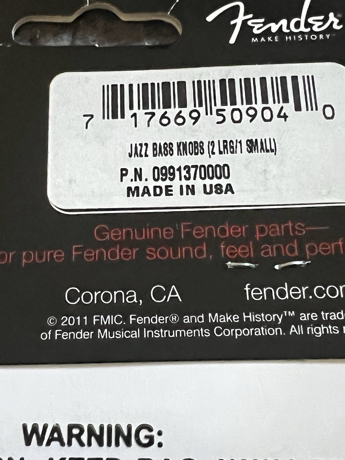 Fender Jazz Bass Knobs, Set of 3 – Black (0991370000)