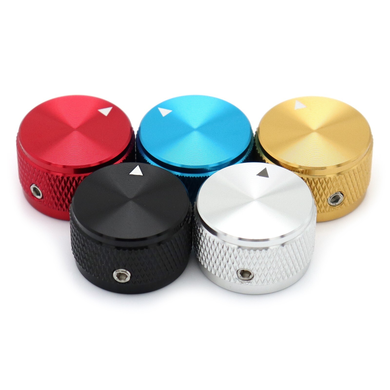 4pcs Blue Guitar Knobs Aluminum Alloy Volume Audio Potentiometer Control Knobs