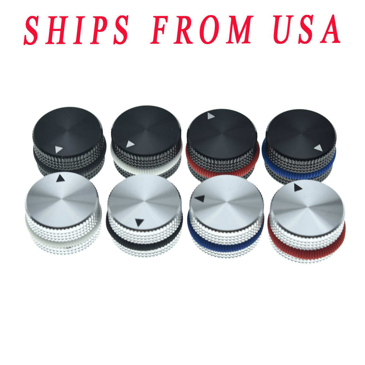 2pcs 25mm Aluminium Pot Knobs 1/4″ Metal Universal Pot Knob w/ Rubber o-ring