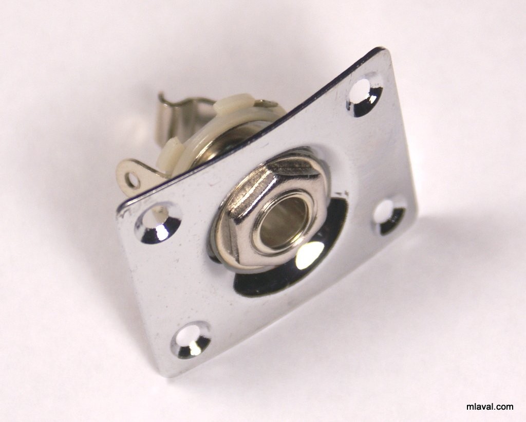 Universal Output Jack Plate Socket for Most Guitar Chrome -(A08)