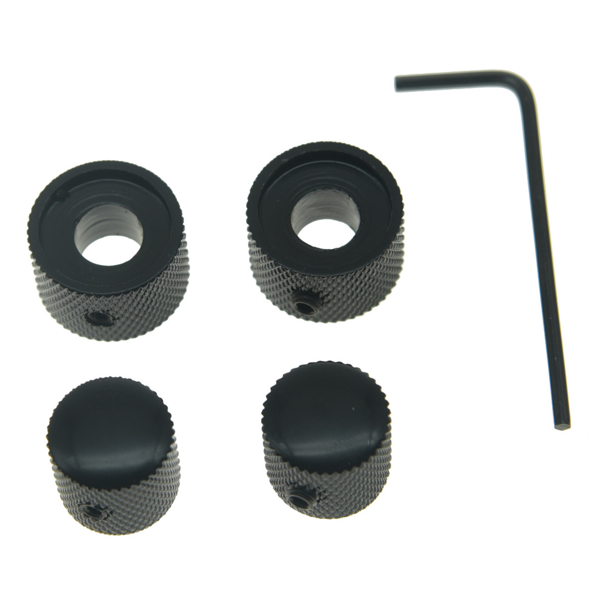 KAISH Metal Dual Concentric Stacked Control Guitar Bass Dual Knobs Black